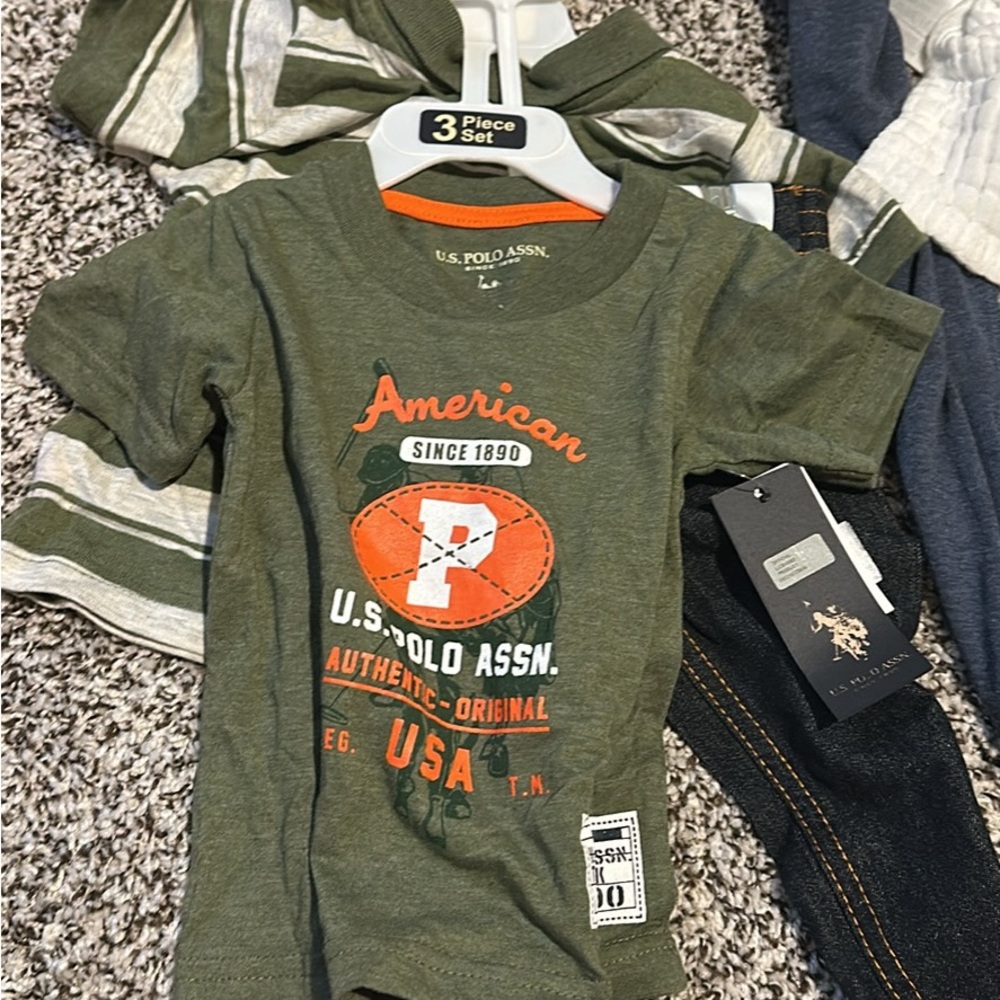 Baby Boy U.S. Polo Assn. Short Sleeve Tee/Jeans Set